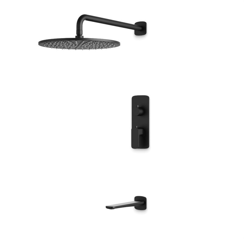 Harmony Thermostatic Shower Trim Kit with Tub Filler - Matte Black / 12" image 1