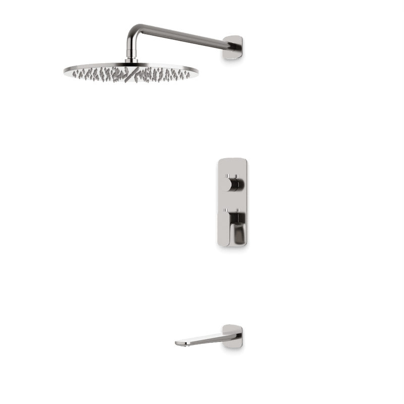 Harmony Thermostatic Shower Trim Kit with Tub Filler - Brushed Nickel / 12" image 1