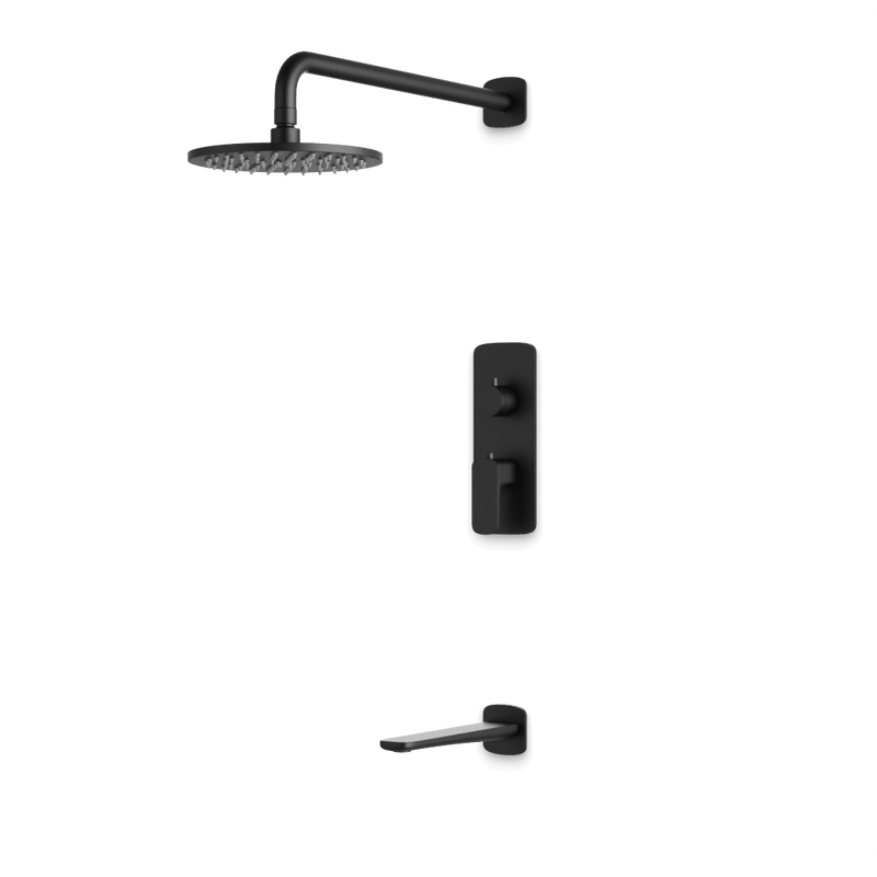 Harmony Thermostatic Shower Trim Kit with Tub Filler - Matte Black / 8" image 1