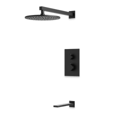 Otella Thermostatic Shower Trim Kit with Tub Filler - Matte Black / Wide thumbnail 1