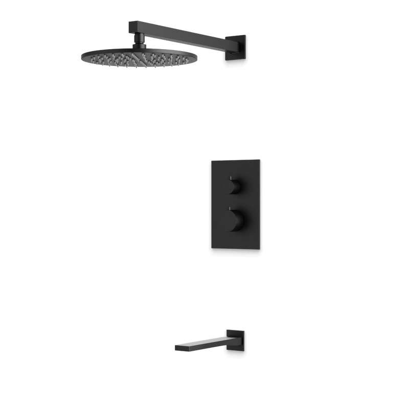 Otella Thermostatic Shower Trim Kit with Tub Filler - Matte Black / Wide image 1