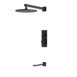Otella Thermostatic Shower Trim Kit with Tub Filler - Matte Black / Linear thumbnail 1