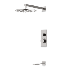 Otella Thermostatic Shower Trim Kit with Tub Filler - Brushed Nickel / Linear thumbnail 1
