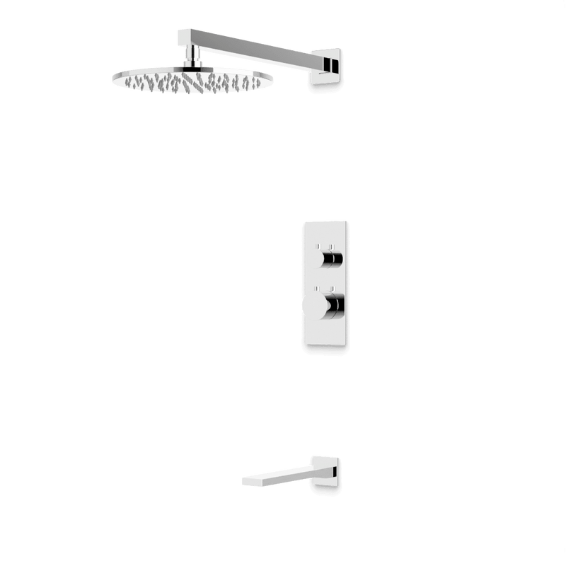 Otella Thermostatic Shower Trim Kit with Tub Filler - Chrome / Linear image 1