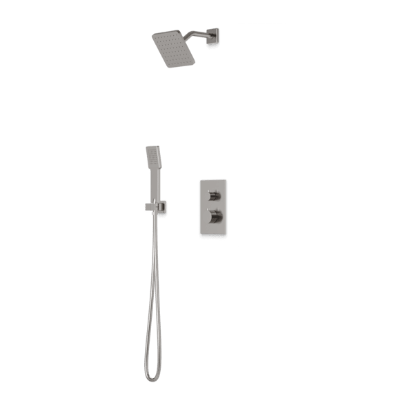TS071 - Trova Square Thermostatic Shower Trim Kit with Hand Held Shower Artos US Brushed Nickel 