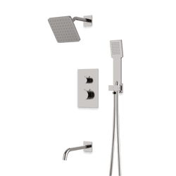 Otella Thermostatic Shower Trim Kit with Hand Shower and Tub Filler - Brushed Nickel thumbnail 1