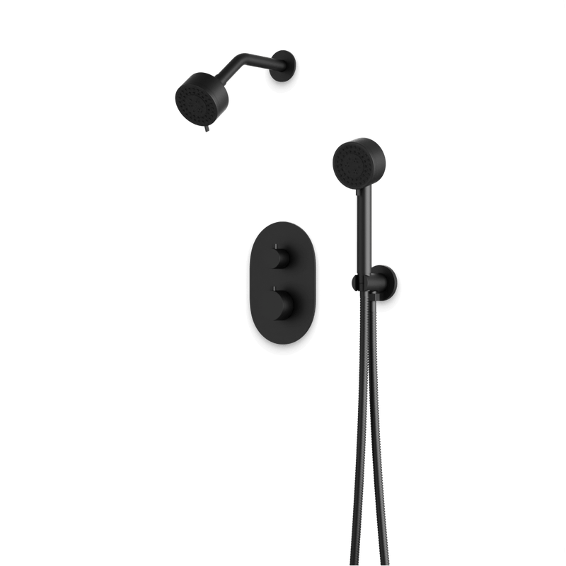 Opera Thermostatic Shower Trim Kit with Hand Shower - Matte Black image 1