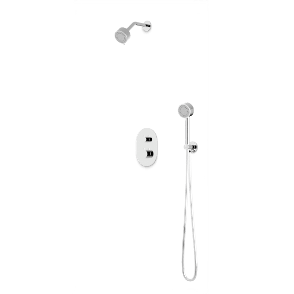 Round Thermostatic Shower Trim Kit with Hand Held Shower Artos US Chrome 