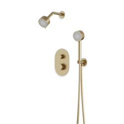 Opera Thermostatic Shower Trim Kit with Hand Shower - Satin Brass thumbnail 1