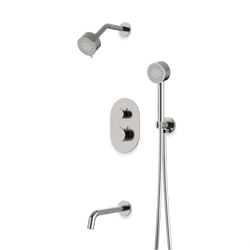Opera Thermostatic Shower Trim Kit with Hand Shower and Tub Filler - Brushed Nickel thumbnail 1