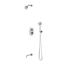 Round Thermostatic Shower Trim Kit with Hand Held Shower and Tub Filler Artos US 