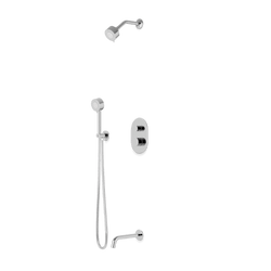 TS083 - Trova Round Thermostatic Shower Trim Kit with Hand Held Shower and Tub Filler Artos US Chrome
