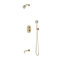 Round Thermostatic Shower Trim Kit with Hand Held Shower and Tub Filler Artos US 