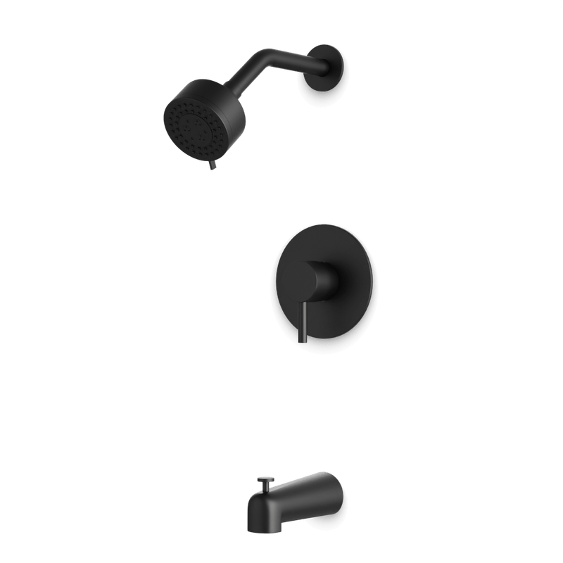Opera Pressure Balance Tub / Shower Trim Kit with Multifunction Shower Head - Matte Black image 1