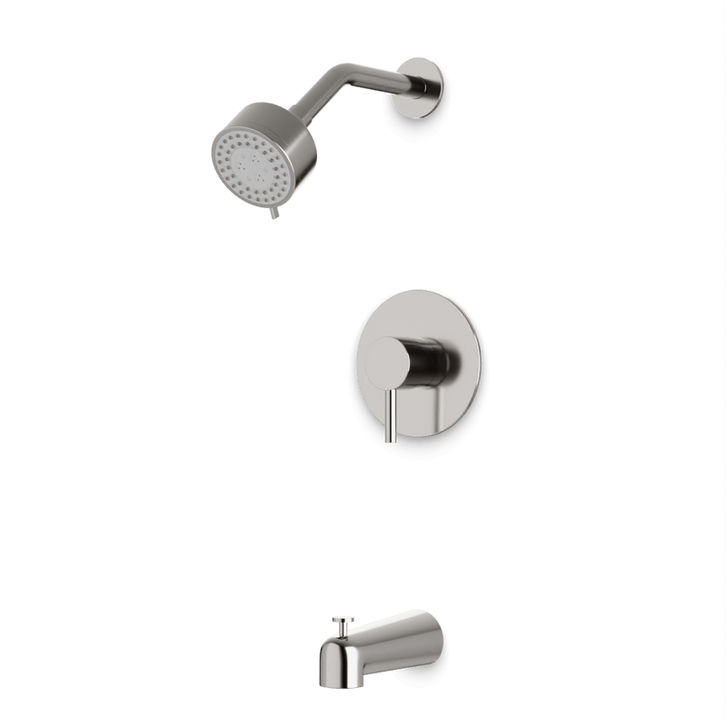 Opera Pressure Balance Tub / Shower Trim Kit with Multifunction Shower Head - Brushed Nickel image 1