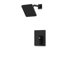 Square Pressure Balance Shower Trim Kit Artos US Matte Black 