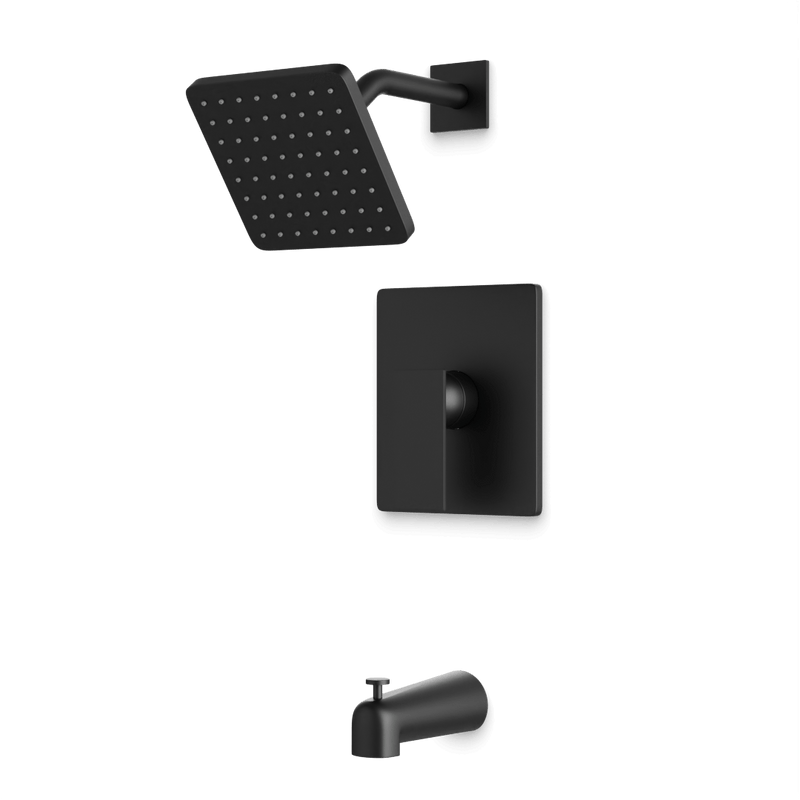 Edge Pressure Balance Tub / Shower Trim Kit - Matte Black image 1