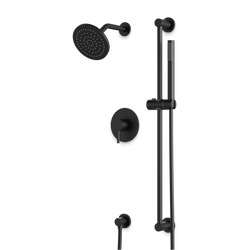 Opera 2-Way Pressure Balance Shower Trim Kit with Hand Shower on Slide Bar with Separate Water Outlet - Matte Black thumbnail 1