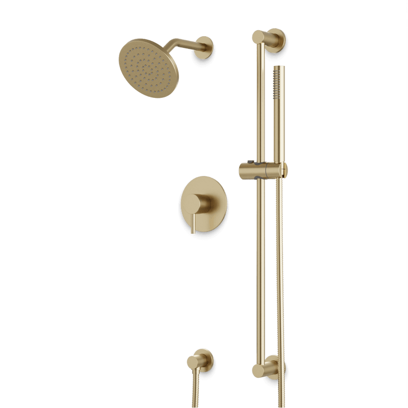 Opera 2-Way Pressure Balance Shower Trim Kit with Hand Shower on Slide Bar with Separate Water Outlet - Satin Brass image 1