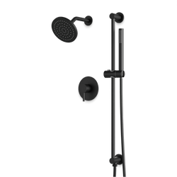 Opera 2-Way Pressure Balance Shower Trim Kit with Hand Shower on Integrated Slide Bar - Matte Black thumbnail 1