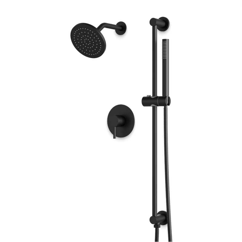 Opera 2-Way Pressure Balance Shower Trim Kit with Hand Shower on Integrated Slide Bar - Matte Black image 1