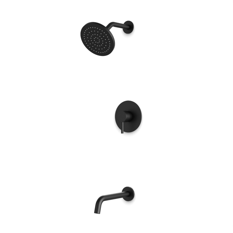Opera 2-Way Pressure Balance Shower Trim Kit with Tub Filler - Matte Black image 1