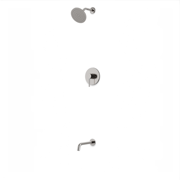 Round 2-Way Pressure Balance Shower Trim Kit with Rain Shower Head and Tub Filler Artos US