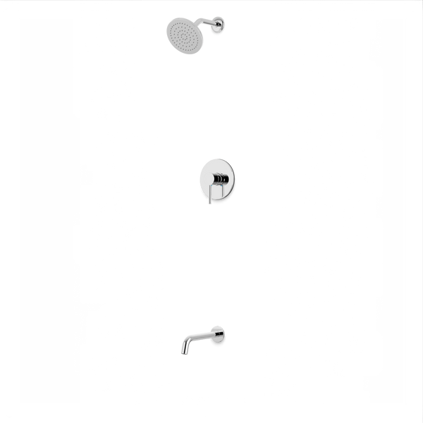 Round 2-Way Pressure Balance Shower Trim Kit with Rain Shower Head and Tub Filler Artos US