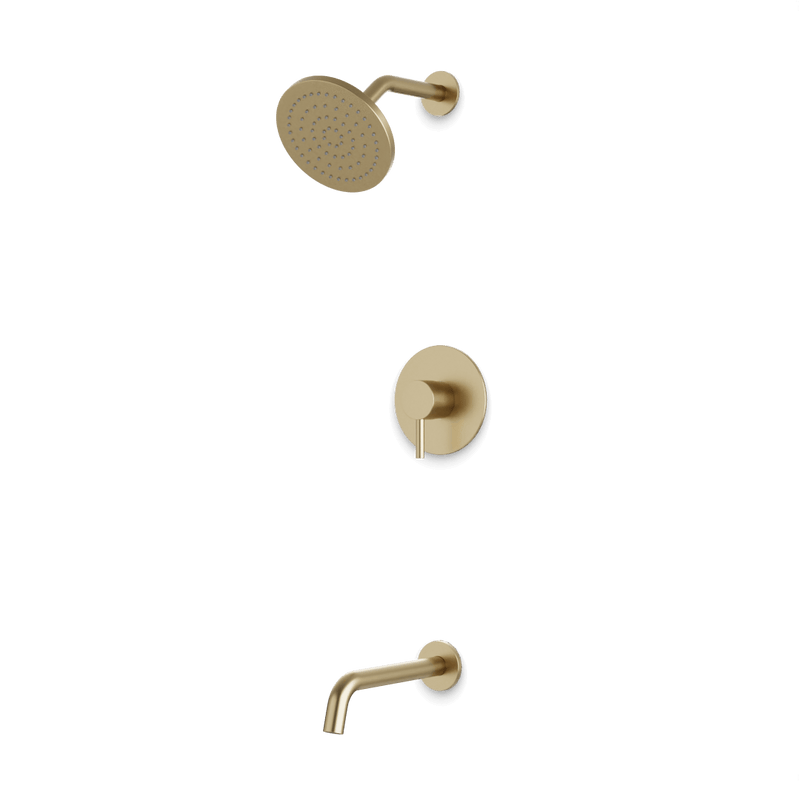 Opera 2-Way Pressure Balance Shower Trim Kit with Tub Filler - Satin Brass image 1