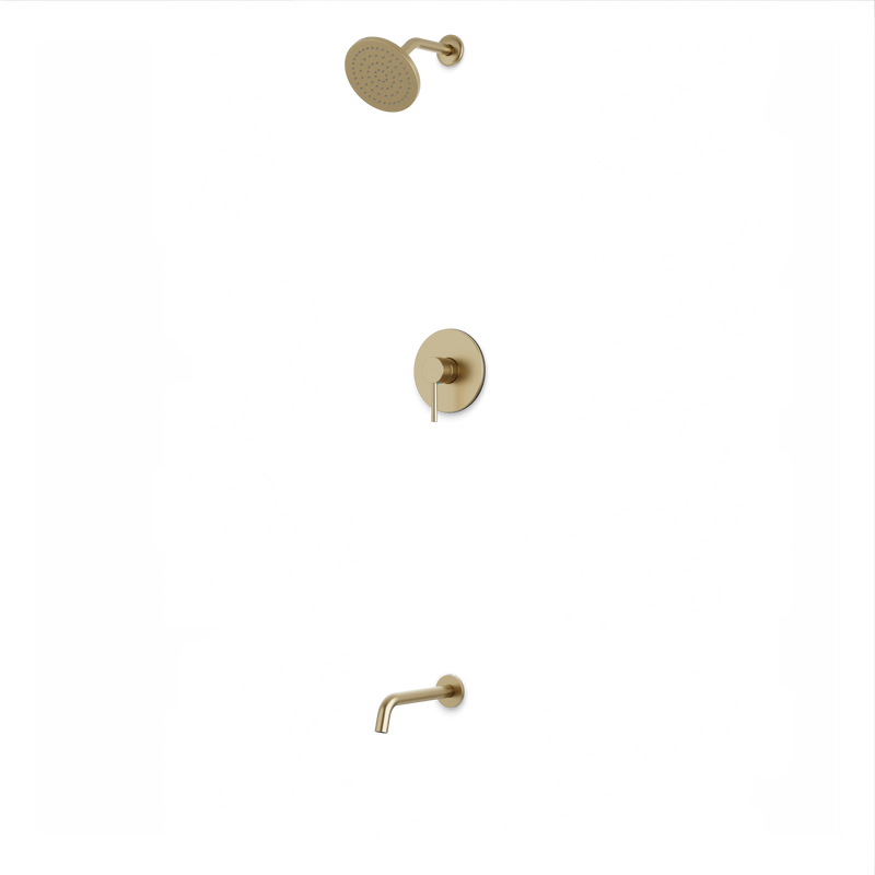 Round 2-Way Pressure Balance Shower Trim Kit with Rain Shower Head and Tub Filler Artos US