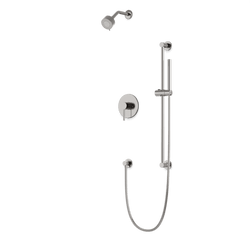 TS263 - Round 2-Way Pressure Balance Shower Trim Kit with Multifunction Shower Head and Hand Held Shower on Slide Bar with Separate Water Outlet Artos US Brushed Nickel