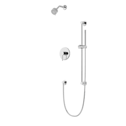 TS263 - Round 2-Way Pressure Balance Shower Trim Kit with Multifunction Shower Head and Hand Held Shower on Slide Bar with Separate Water Outlet Artos US Chrome
