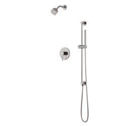 TS264 - Round 2-Way Pressure Balance Shower Trim Kit with Multifunction Shower Head and Hand Held Shower on Integrated Slide Bar Artos US Brushed Nickel