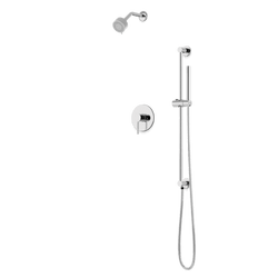 TS264 - Round 2-Way Pressure Balance Shower Trim Kit with Multifunction Shower Head and Hand Held Shower on Integrated Slide Bar Artos US Chrome