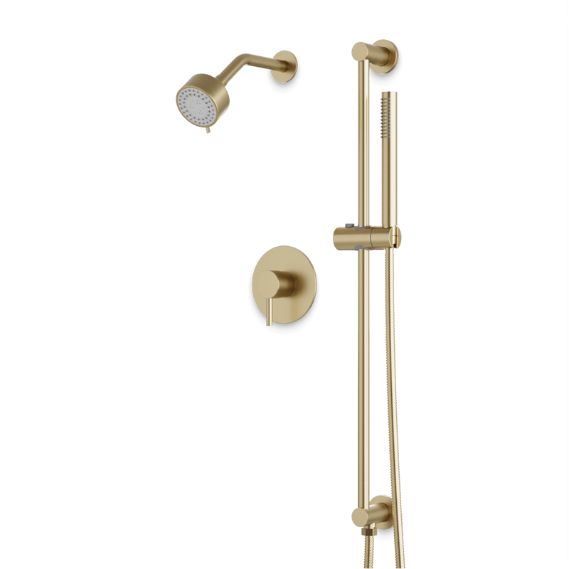 Opera 2-Way Multifunction Pressure Balance Shower Trim Kit with Hand Shower on Integrated Slide Bar - Satin Brass image 1