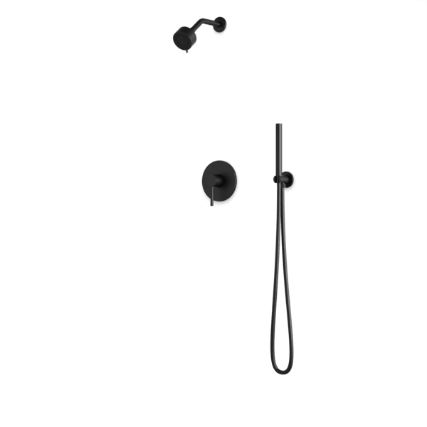 TS265 - Round 2-Way Pressure Balance Shower Trim Kit with Multifunction Shower Head and Hand Held Shower Artos US Matte Black