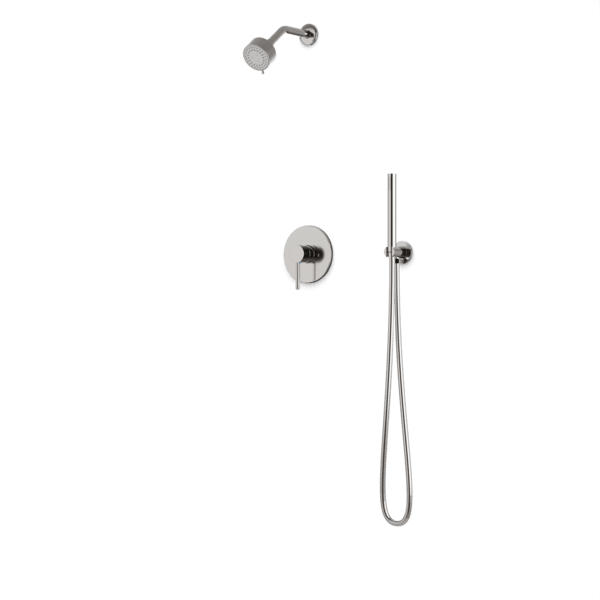 TS265 - Round 2-Way Pressure Balance Shower Trim Kit with Multifunction Shower Head and Hand Held Shower Artos US Brushed Nickel