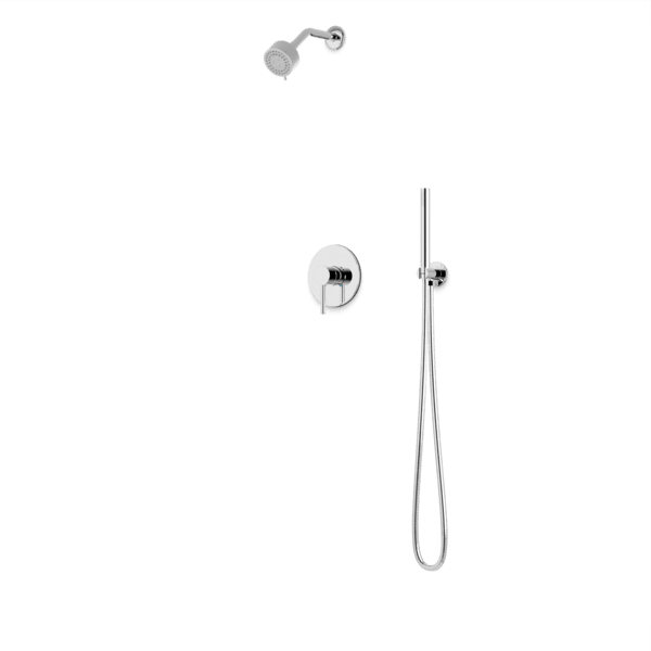 TS265 - Round 2-Way Pressure Balance Shower Trim Kit with Multifunction Shower Head and Hand Held Shower Artos US Chrome