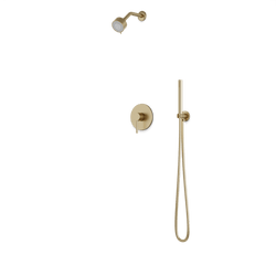 TS265 - Round 2-Way Pressure Balance Shower Trim Kit with Multifunction Shower Head and Hand Held Shower Artos US Satin Brass