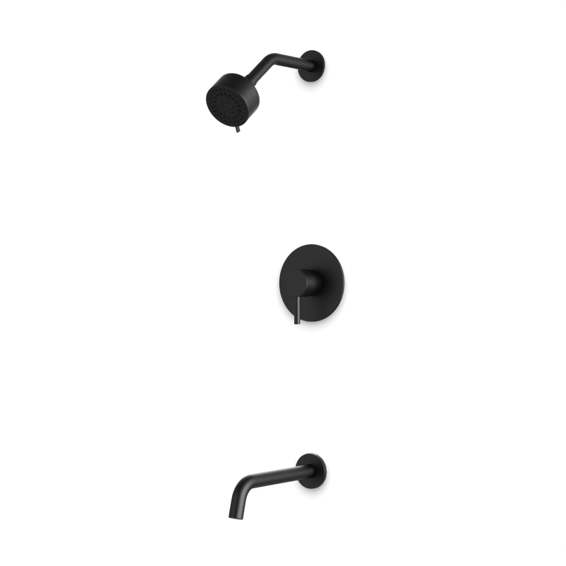 Opera 2-Way Multifunction Pressure Balance Shower Trim Kit with Tub Filler - Matte Black image 1