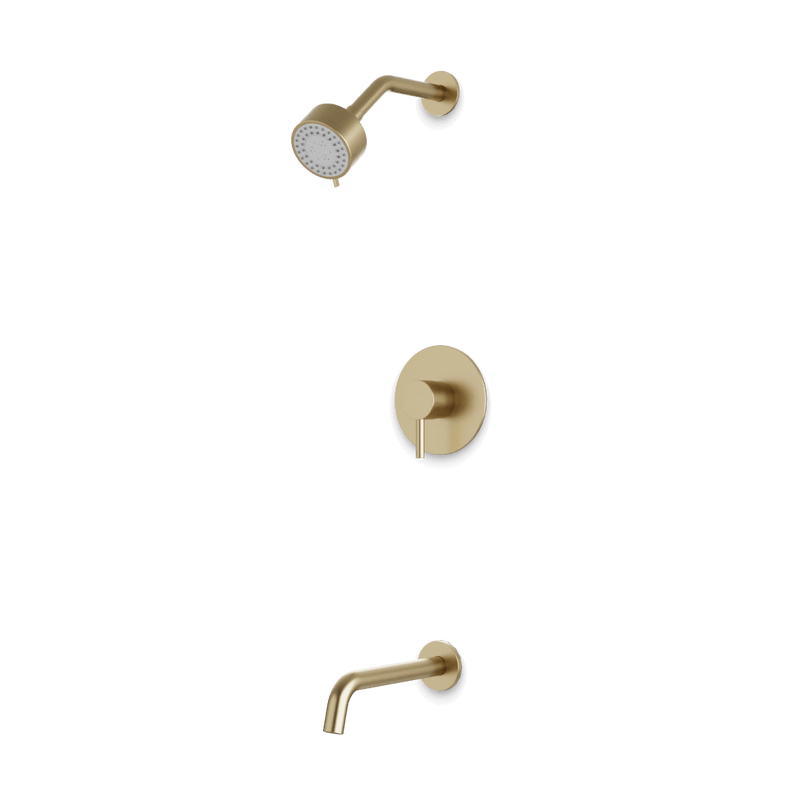 Opera 2-Way Multifunction Pressure Balance Shower Trim Kit with Tub Filler - Satin Brass image 1