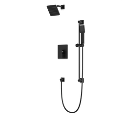 TS273 - Square 2-Way Pressure Balance Shower Trim Kit with Hand Held Shower on Slide Bar with Separate Water Outlet Artos US Matte Black