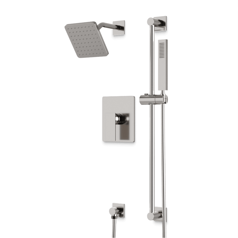 Edge 2-Way Pressure Balance Shower Trim Kit with Hand Shower on Slide Bar with Separate Water Outlet - Brushed Nickel image 1