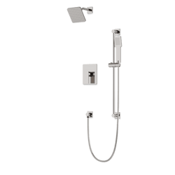 TS273 - Square 2-Way Pressure Balance Shower Trim Kit with Hand Held Shower on Slide Bar with Separate Water Outlet Artos US Brushed Nickel