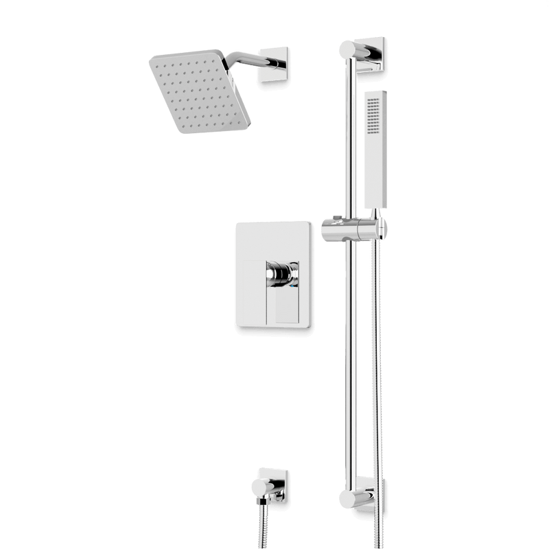 Edge 2-Way Pressure Balance Shower Trim Kit with Hand Shower on Slide Bar with Separate Water Outlet - Chrome image 1