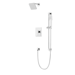 TS273 - Square 2-Way Pressure Balance Shower Trim Kit with Hand Held Shower on Slide Bar with Separate Water Outlet Artos US Chrome