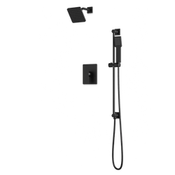 TS274 - Square 2-Way Pressure Balance Shower Trim Kit with Hand Held Shower on Integrated Slide Bar Artos US Matte Black