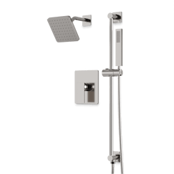 Edge 2-Way Pressure Balance Shower Trim Kit with Hand Shower on Integrated Slide Bar - Brushed Nickel thumbnail 1