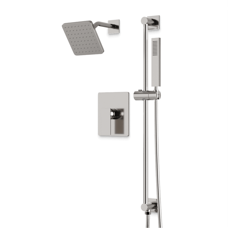 Edge 2-Way Pressure Balance Shower Trim Kit with Hand Shower on Integrated Slide Bar - Brushed Nickel image 1