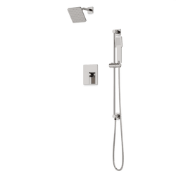 TS274 - Square 2-Way Pressure Balance Shower Trim Kit with Hand Held Shower on Integrated Slide Bar Artos US Brushed Nickel